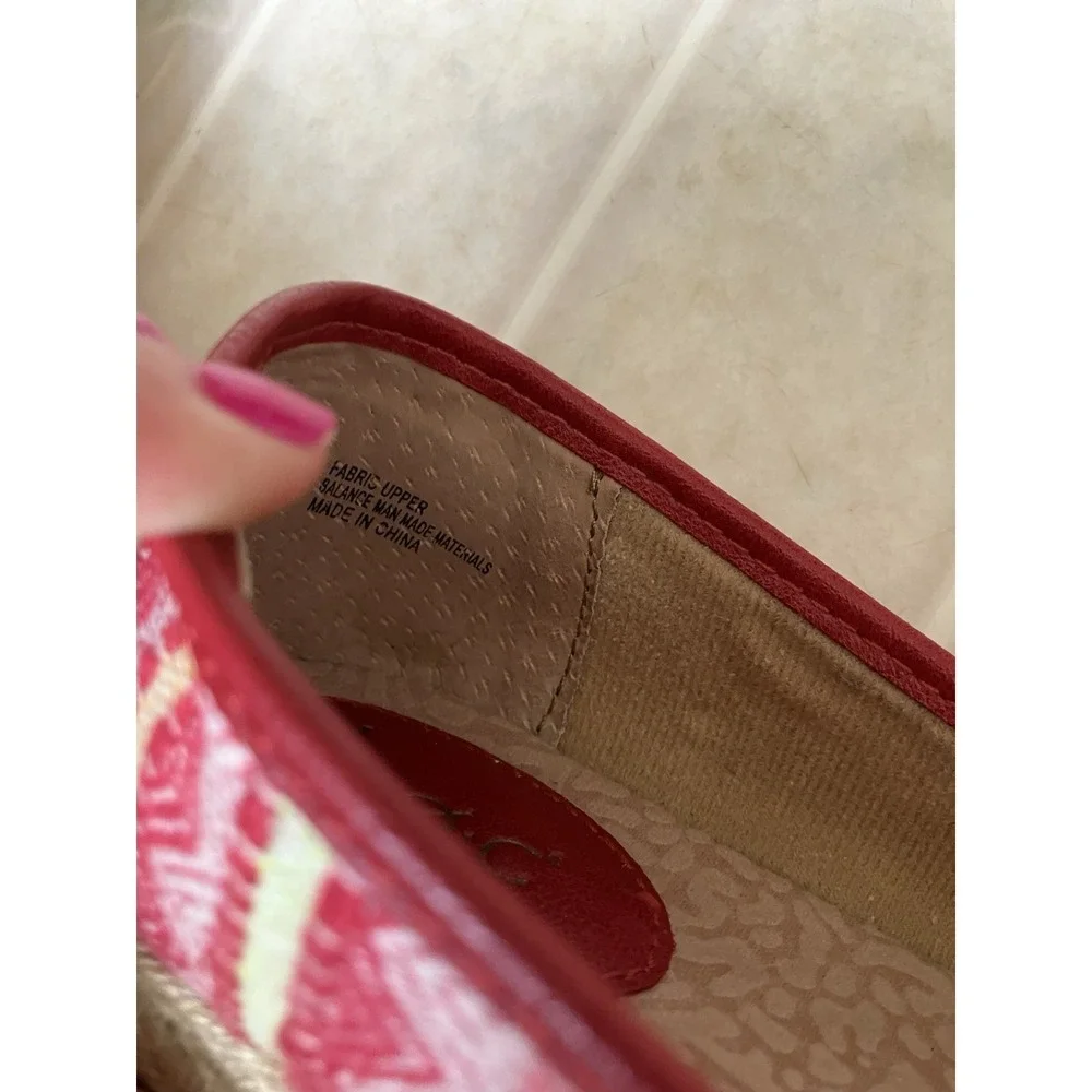 BOC Born Concept Shoes Franki Geometric Red Espadrille Size 7 M Flat Loafers